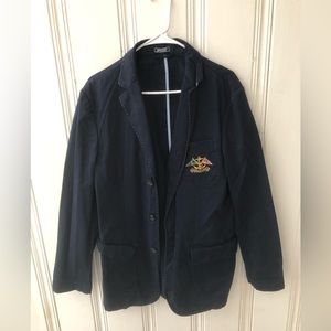 American Living Mens Size Medium Navy Blue Blazer Jacket 100% Cotton